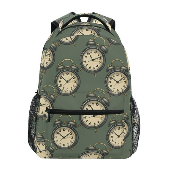 ALAZA Stylish Backpack Vintage Alarm Clocks Elementary Bookbag Personalized Laptop School Bags Travel Daypack