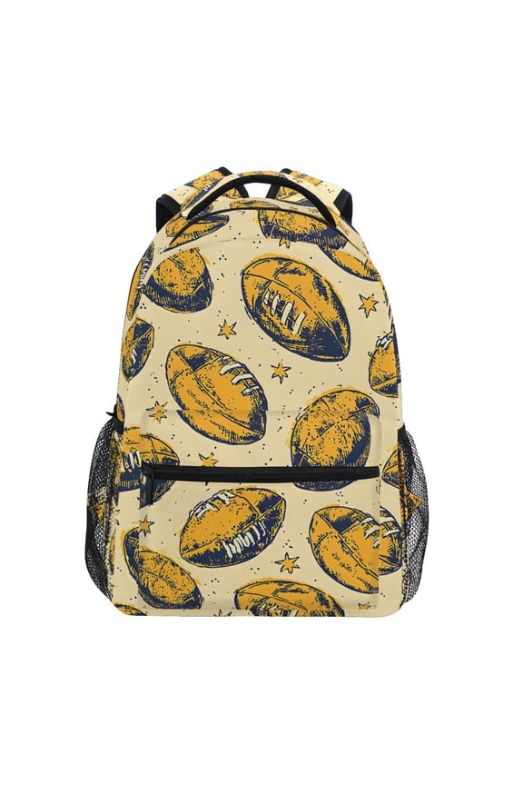 Stylish Backpack Vintage Rugby Football Elementary Bookbag Personalized Laptop School Bags Travel Daypack