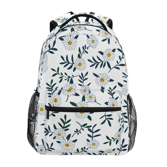 ALAZA Stylish Backpack Wild Daisy Flower Elementary Bookbag Personalized Laptop School Bags Travel Daypack