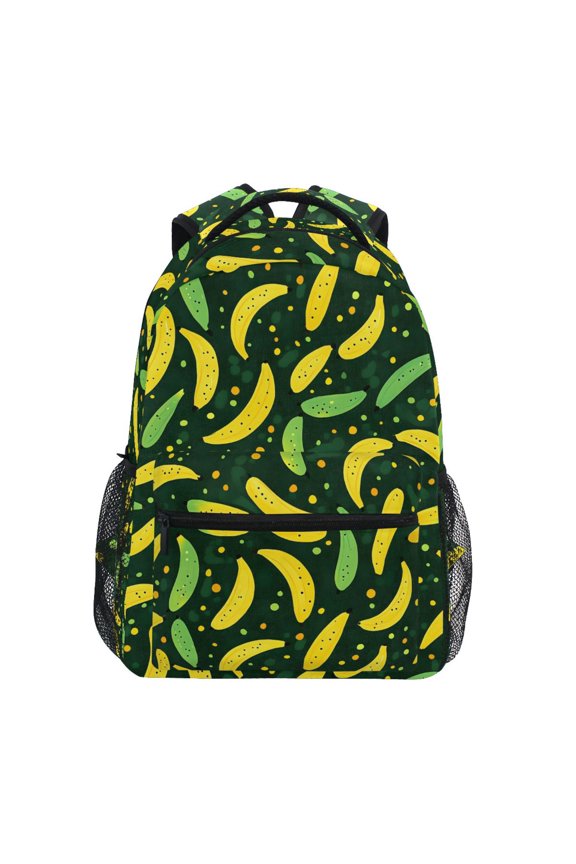 Stylish Backpack Yellow Green Banana Pattern Elementary Bookbag Personalized Laptop School Bags Travel Daypack