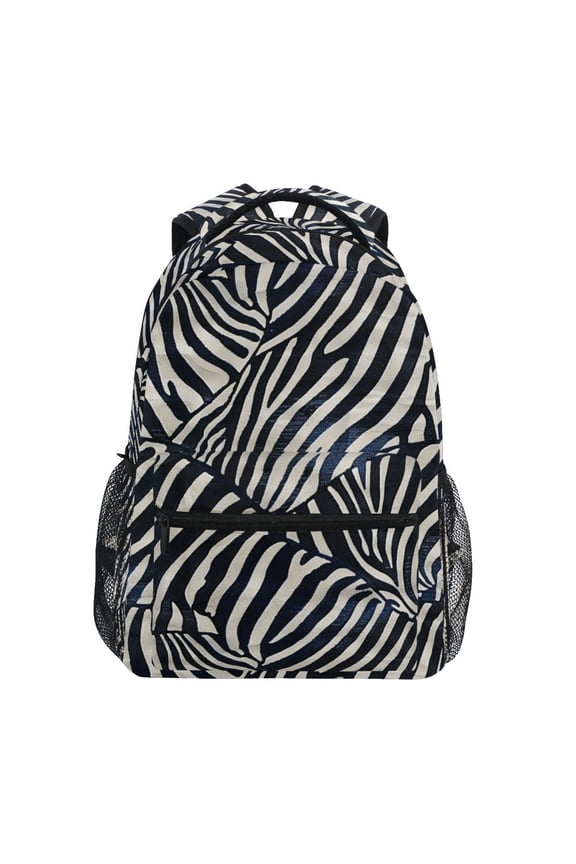 Stylish Backpack Zebra Pattern Elementary Bookbag Personalized Laptop School Bags Travel Daypack
