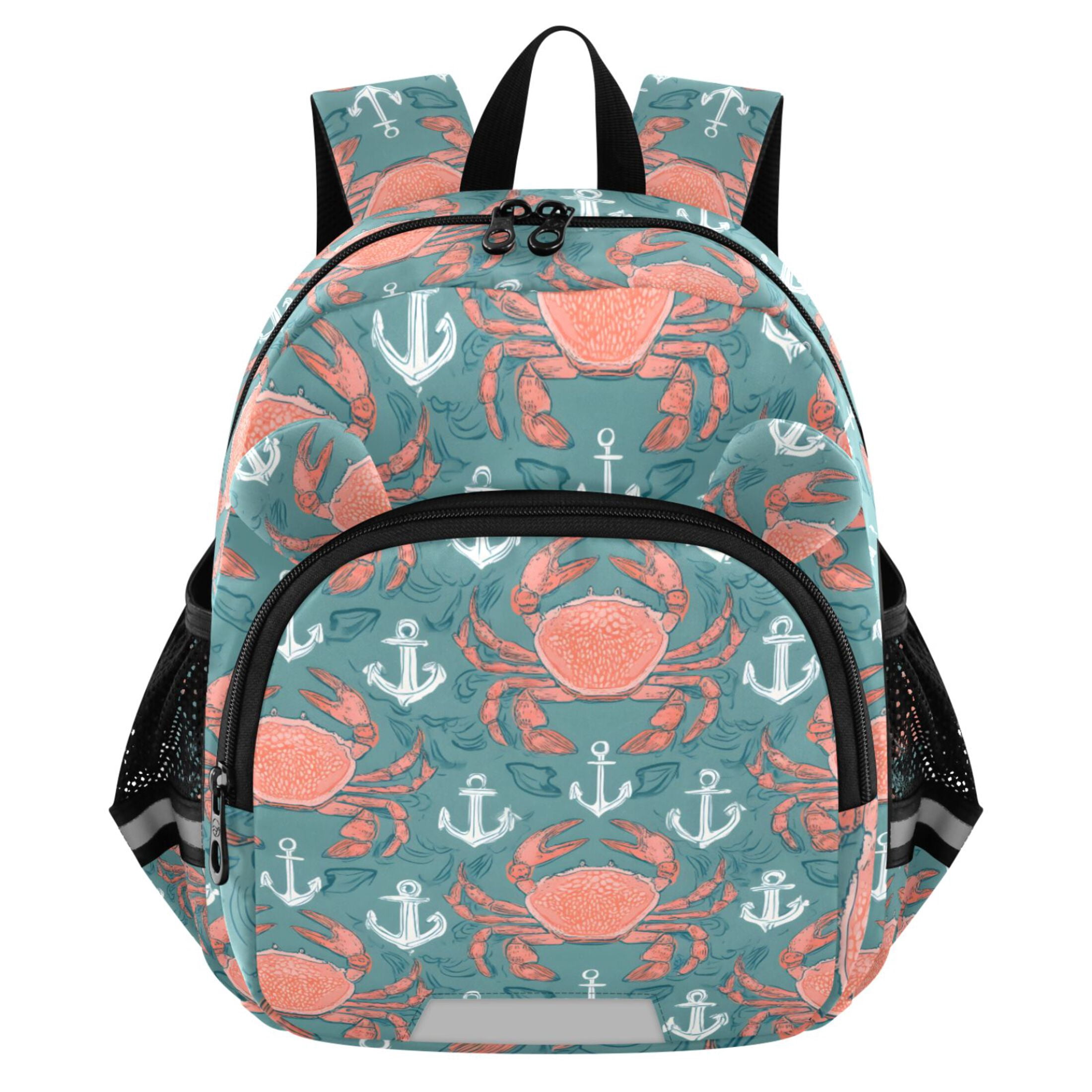 ALAZA Summer Anchors Crabs Mini Backpack School Bookbag Age 3-7 Medium ...