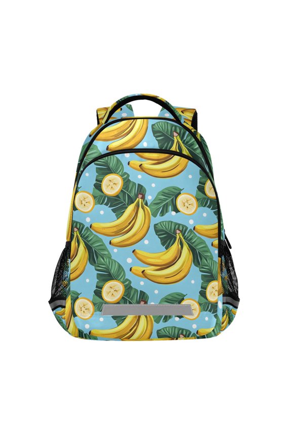 Summer Banana Leaves Backpack Elementary School Bag Bookbag Travel Rucksack