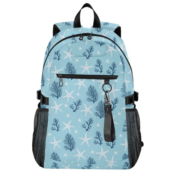 ALAZA Summer Coral Starfish Pattern School Backpack Travel Laptop Bag College Bookbag Casual Daypack for Women Men