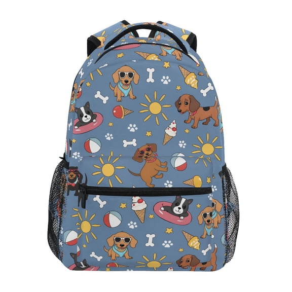 ALAZA Summer Dogs Surface Pattern School Backpack Elementary Bookbag Laptop Bags Travel Daypack