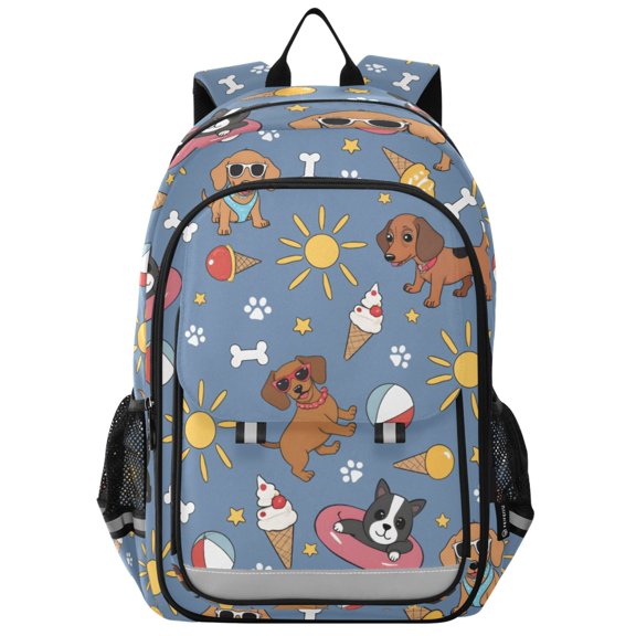 ALAZA Summer Dogs Surface School Laptop Backpack Travel Bag Casual Student Bookbag Rucksack