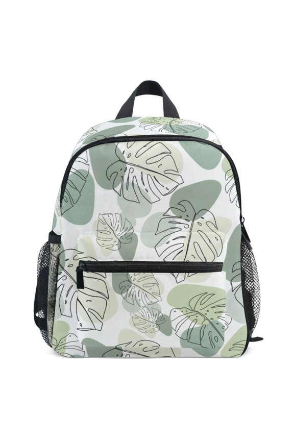 Summer Palm Leaf Pattern School Backpack Student Bookbag Mini Bag