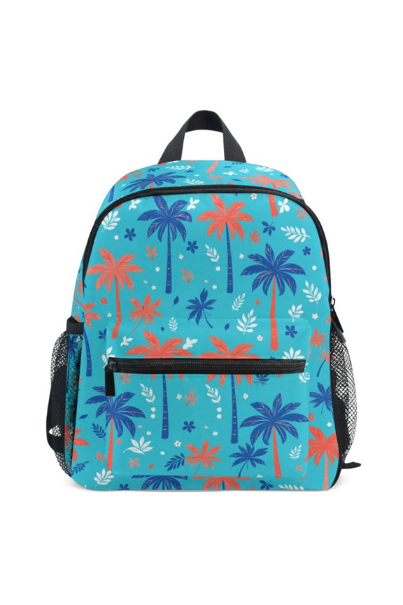 Summer Palm Trees Pattern School Backpack Student Bookbag Mini Bag