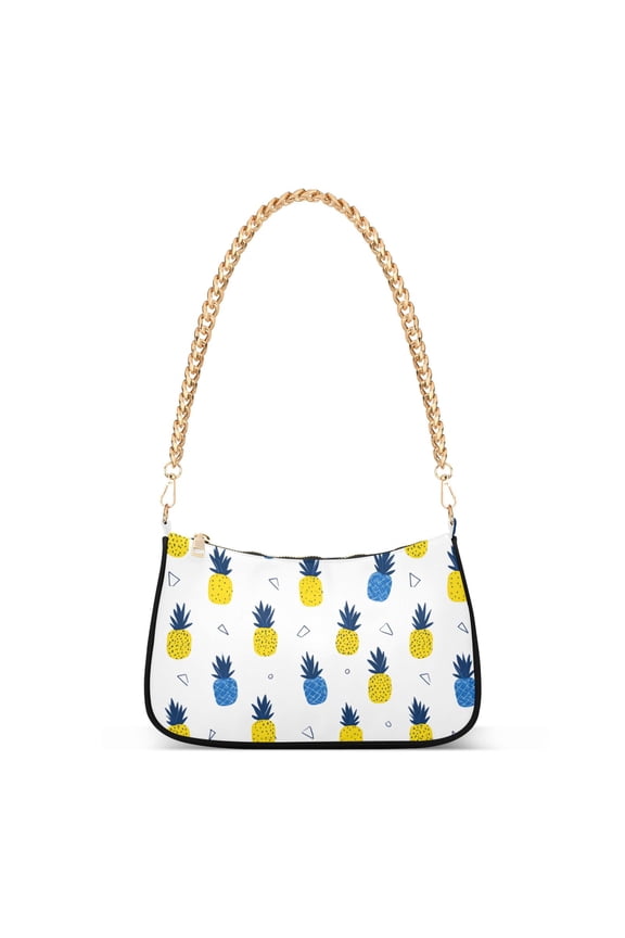 Summer Pineapples Women's Chain Shoulder Bag Hobo Handbag Tote Crossbody Purse