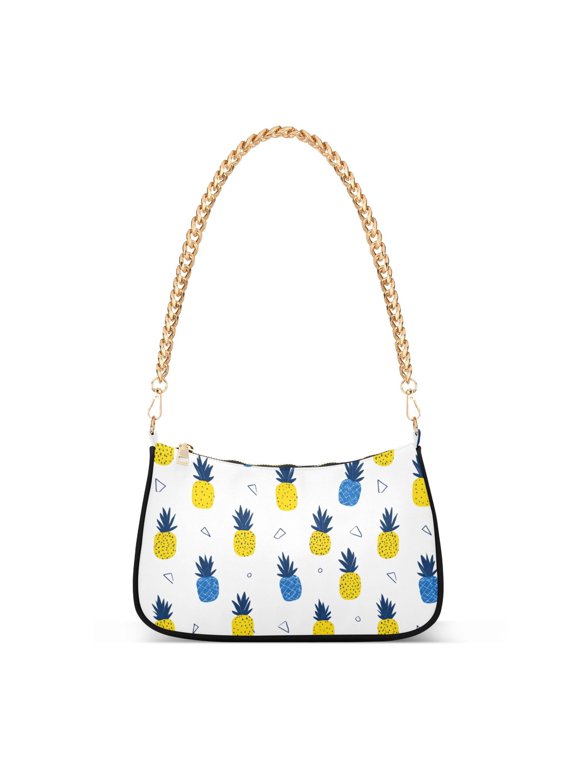 Summer Pineapples Women's Chain Shoulder Bag Hobo Handbag Tote Crossbody Purse