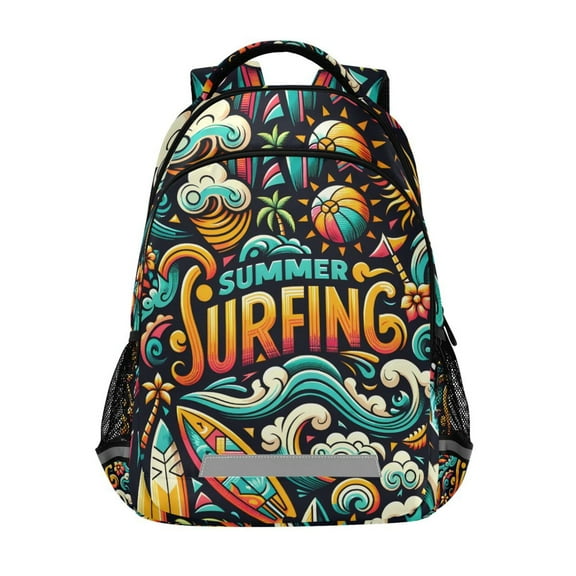 ALAZA Summer Surfing Backpack Elementary School Bag Bookbag Travel Rucksack