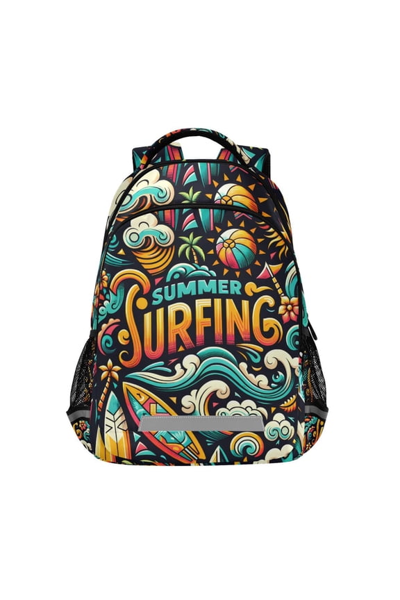 Summer Surfing Backpack Elementary School Bag Bookbag Travel Rucksack