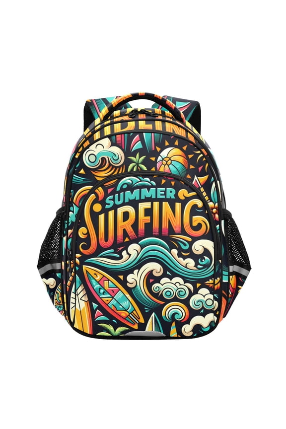 Summer Surfing School Backpack Elementary Bag Bookbag Travel Rucksack