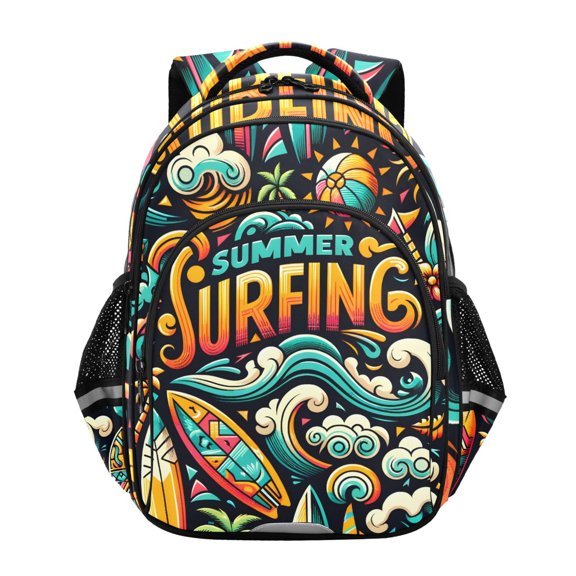 ALAZA Summer Surfing School Backpack Elementary Bag Bookbag Travel Rucksack