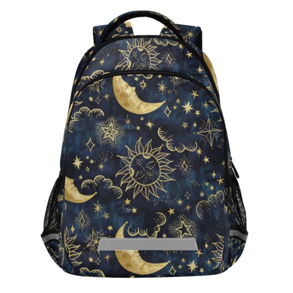 ALAZA Moon Boho Cosmos Astrology Pattern Backpack Elementary School Bags Student Bookbag Travel Rucksack