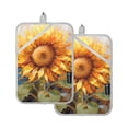 thumbnail image 1 of ALAZA Sunflower Pot Holders Set of 2 Heat Resistant Kitchen Oven Mitts, 1 of 7