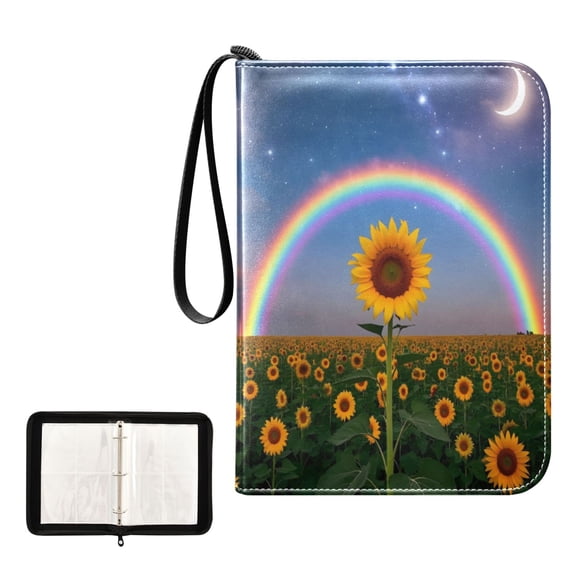 ALAZA Sunflower View Trading Card Binder 4 Pocket Cards Collection Album 400 Folder Holder