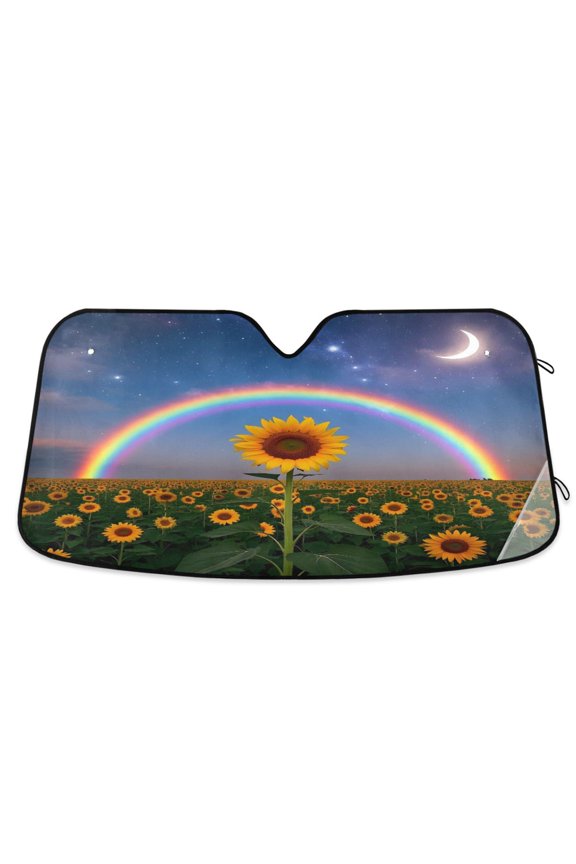 Sunflower View Windshield Sun Shade Car Foldable Sun Visor Block UV Rays Protector 53"x23.5"