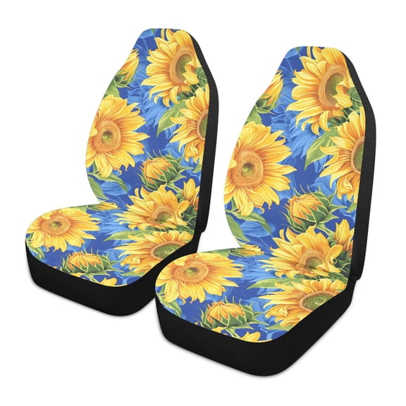 ALAZA Sunflowers Field Car Seat Covers 2 PCs Universal Auto Front Seats Interior Protector