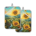 thumbnail image 1 of ALAZA Sunflowers Pot Holders Set of 2 Heat Resistant Kitchen Oven Mitts, 1 of 7
