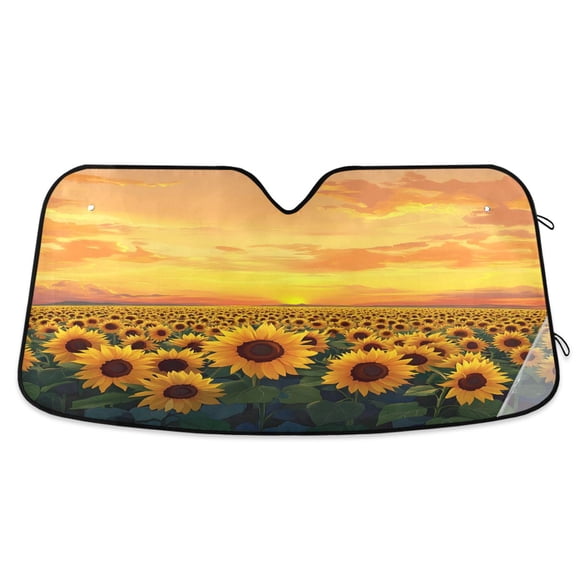 ALAZA Sunflowers Sunset Pattern Car Windshield Sun Shade Foldable UV Ray Sunshade Visor Protector 57 x 31.5in