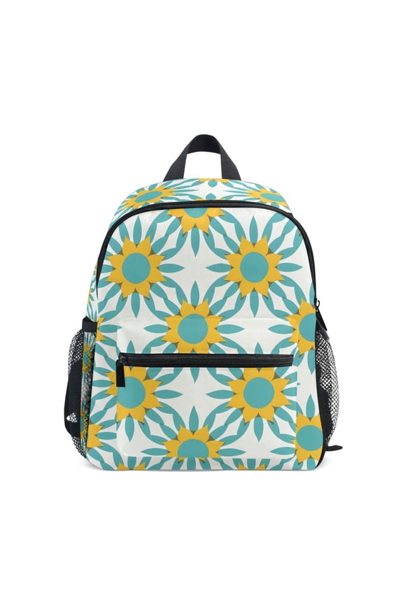 Sunflowers with Turquoise School Backpack Small Bookbag Mini Bags