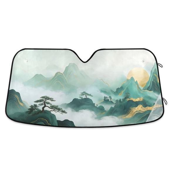 ALAZA Sunrise Mountain Pattern Car Windshield Sun Shade Foldable UV Ray Sunshade Visor Protector 55 x 27.6in