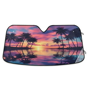 ALAZA Sunset Landscape Windshield Sun Shade Car Foldable Sun Visor Block UV Rays Protector 57"x31.5"