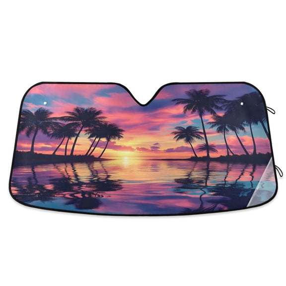 ALAZA Sunset Landscape Windshield Sun Shade Car Foldable Sun Visor Block UV Rays Protector 57"x31.5"