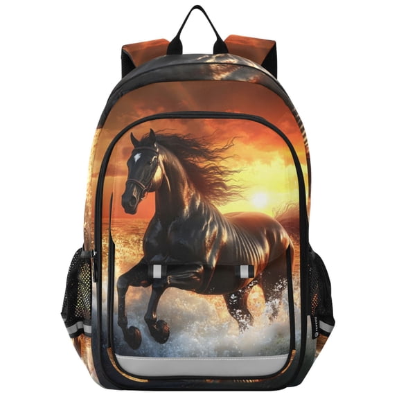 ALAZA Sunset Running Horse School Laptop Backpack Travel Bag Casual Student Bookbag Rucksack