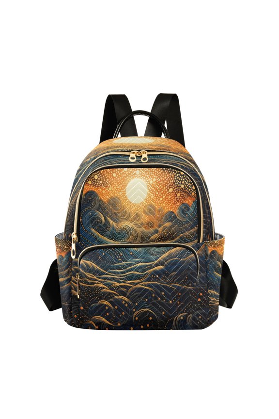 Sunset Starry Sky Womens Travel Laptop Backpack Large Daypack Ladies Shoulder Bags S
