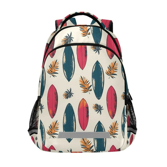 ALAZA Surfboard Palm Leaves Backpack Elementary School Bag Bookbag Travel Rucksack