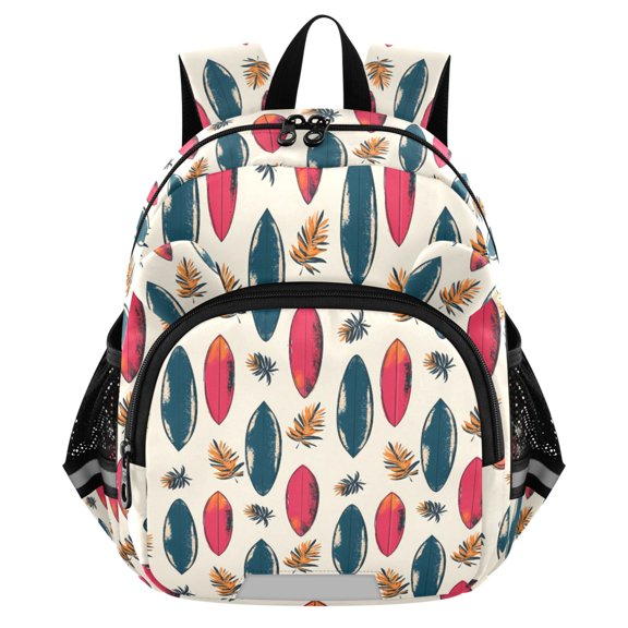 ALAZA Surfboard Palm Leaves Mini Backpack School Bookbag Age 3-7 Medium