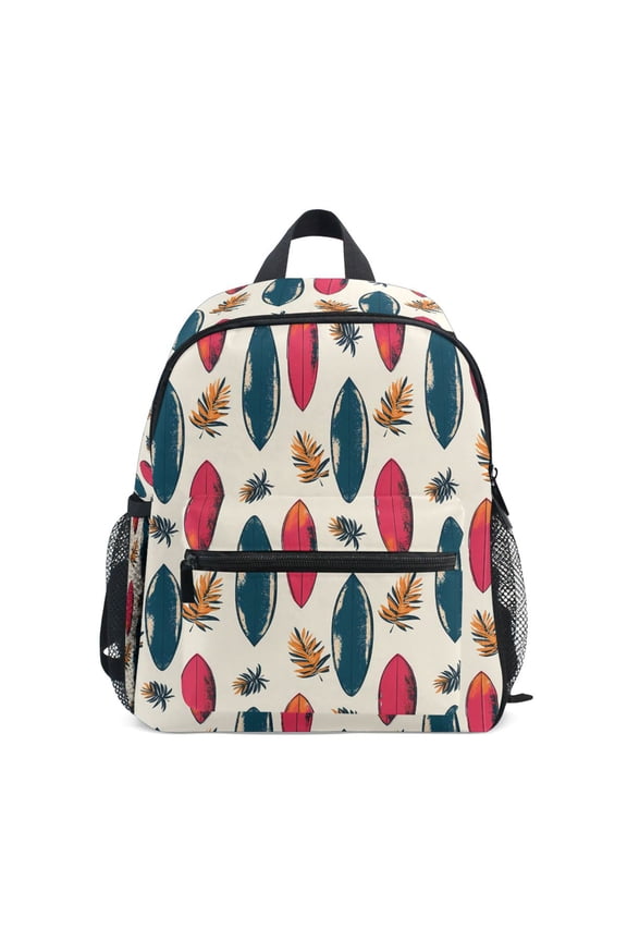 Surfboard Palm Leaves School Backpack Small Bookbag Mini Bags