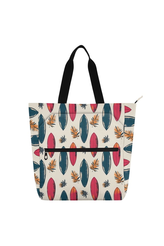 Surfboard Palm Leaves School Book Bag Kids Tote Bags Handbag