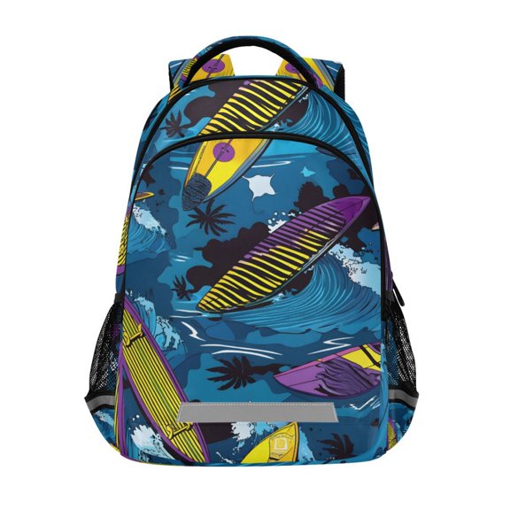 ALAZA Surfboard Wave Backpack Elementary School Bag Bookbag Travel Rucksack