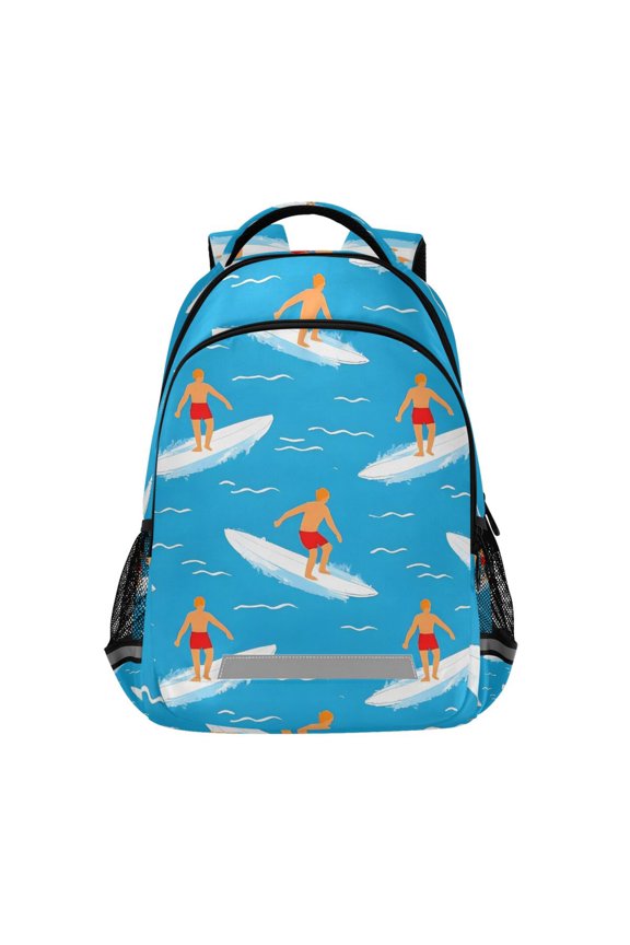 Surfing Pattern Backpack Elementary School Bag Bookbag Travel Rucksack