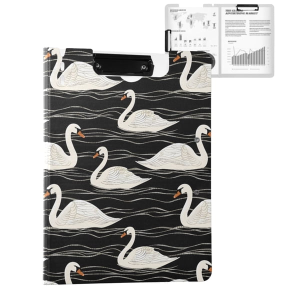ALAZA Swans Swimming A4 Foldable Clipboard 360 Degree Folder Binder