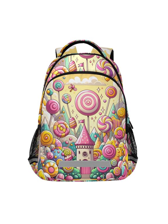 Sweet Candy Castle Backpack Elementary School Bag Bookbag Travel Rucksack