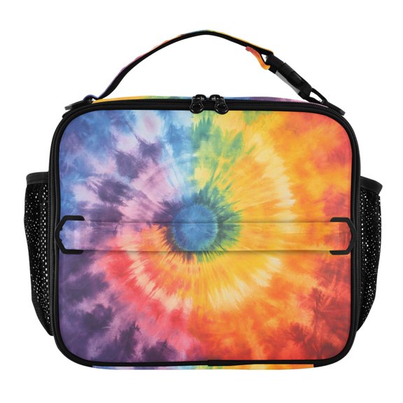 ALAZA Swirl Tie Dye Art Print Lunch Box Insulated Lunch Bag Cooler Tote with Shoulder Strap