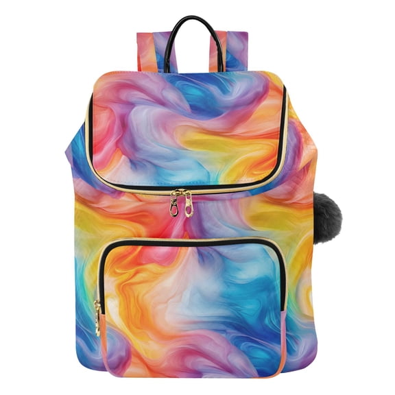 ALAZA Swirling Rainbow Tie Dye Travel Backpack Laptop Bag Large Capacity Daypack