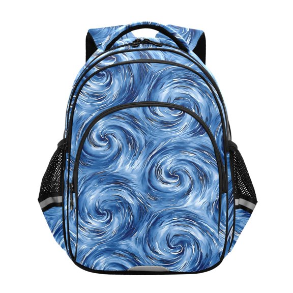 ALAZA Swirls Tie-dye Blue School Backpack Elementary Bag Bookbag Travel Rucksack