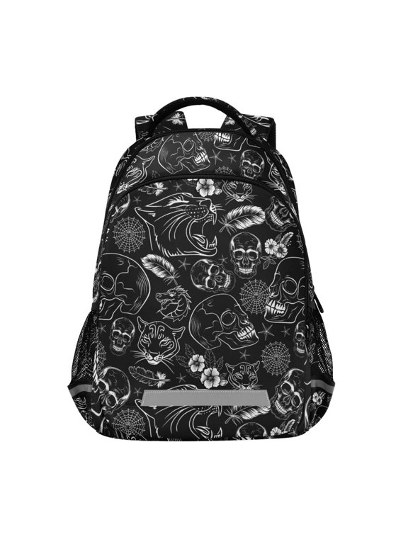 Tattoo Skeletons Skulls Backpack Elementary School Bag Bookbag Travel Rucksack