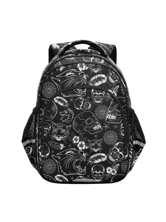 Tattoo Skeletons Skulls School Backpack Elementary Bag Bookbag Travel Rucksack