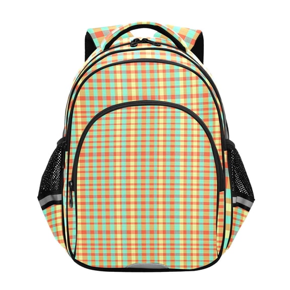ALAZA Teal Checkered School Backpack Elementary Bag Bookbag Travel Rucksack