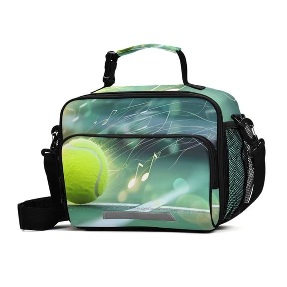 ALAZA Tennis Ball Notes Lunch Box Insulated Cooler Bag Reusable Tote Bags Shoulder Strap