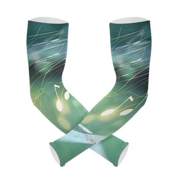 ALAZA Tennis Ball Notes UV Sun Protection Arm Sleeves UPF 50+ Compression Cooling Sleeve 1 Pair