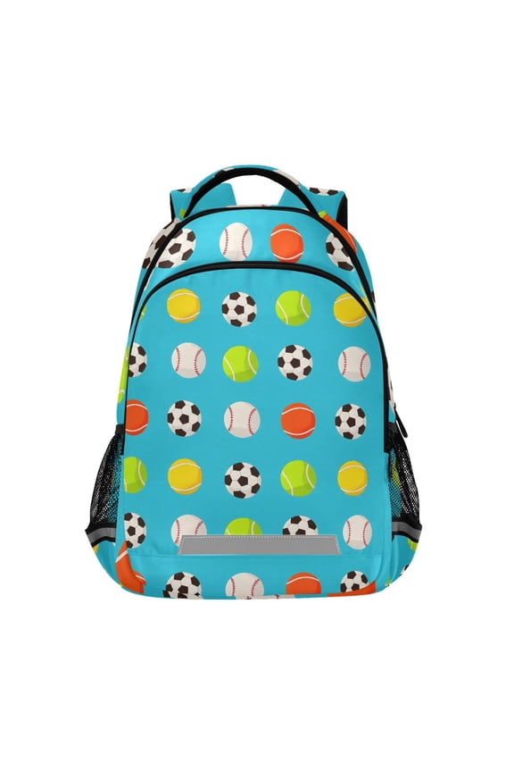 Tennis Balls Footballs Backpack Elementary School Bag Bookbag Travel Rucksack