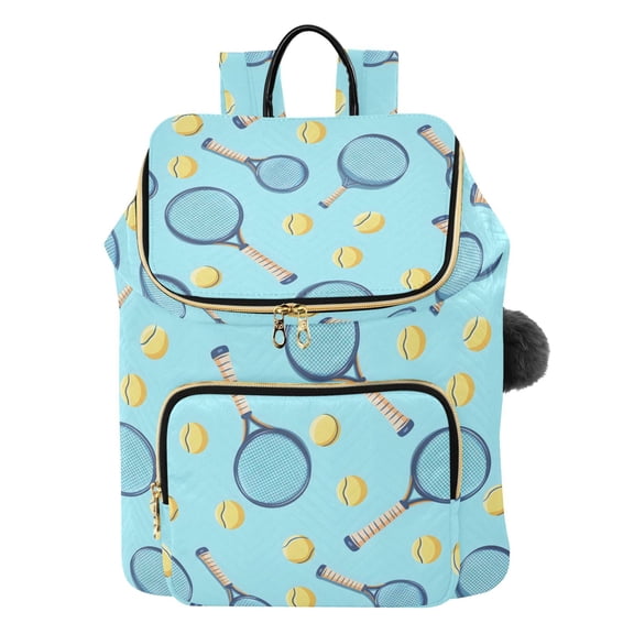 ALAZA Tennis Racket Ball on Blue Travel Backpack Laptop Bag Large Capacity Daypack