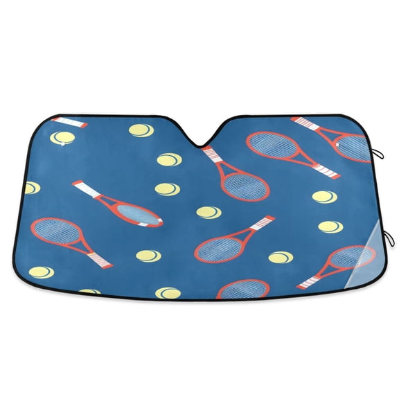 ALAZA Tennis Racket Balls Windshield Sun Shade Car Foldable Sun Visor Block UV Rays Protector 55"x27.6"